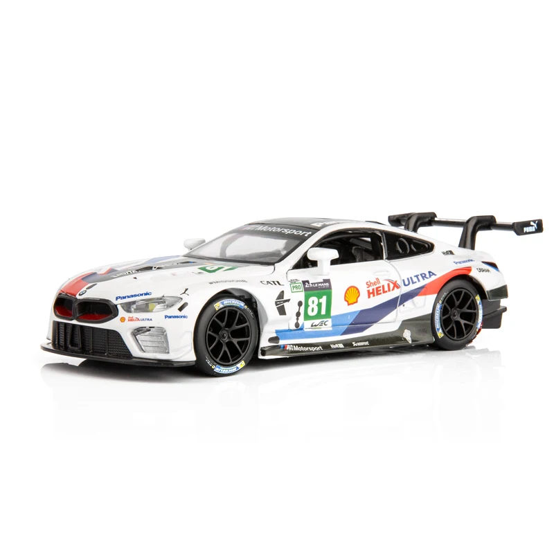 

RMZ Wholesale Diecast Toy Vehicles 1:32 BMW M8 GTE Simulation Racing Car Model For boy toy with sound and light function