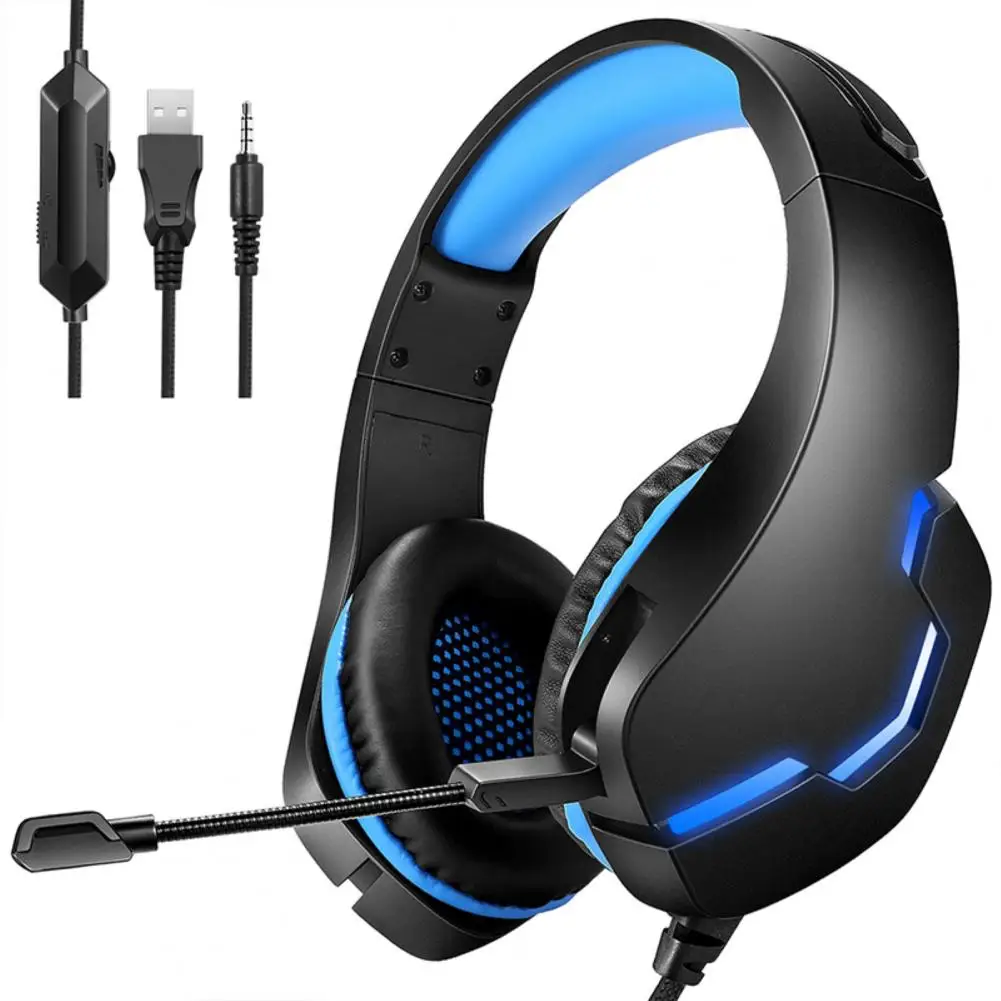 

Stock Casque de jeu J10 Stereo PC computer Casque Gaming Headset Headphone with Mic LED Light Auriculares Gamer for PS4