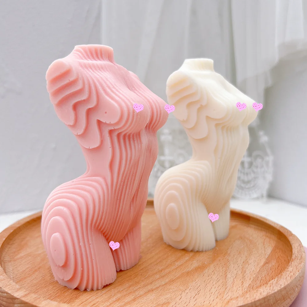 

Geometric Female Body Wax Candle Mold Women Human Torso Goddess Body Silicone Mold For Resin Art, Stocked / cusomized