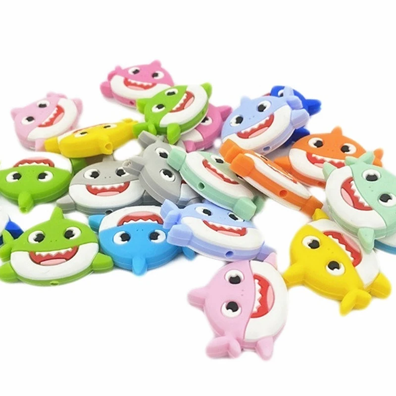 

Customized Bpa Free Animal Shark Baby Teething Nacklace Beads Pacifier Chain Cuentas Silicone, 10 color,custom color acceptable