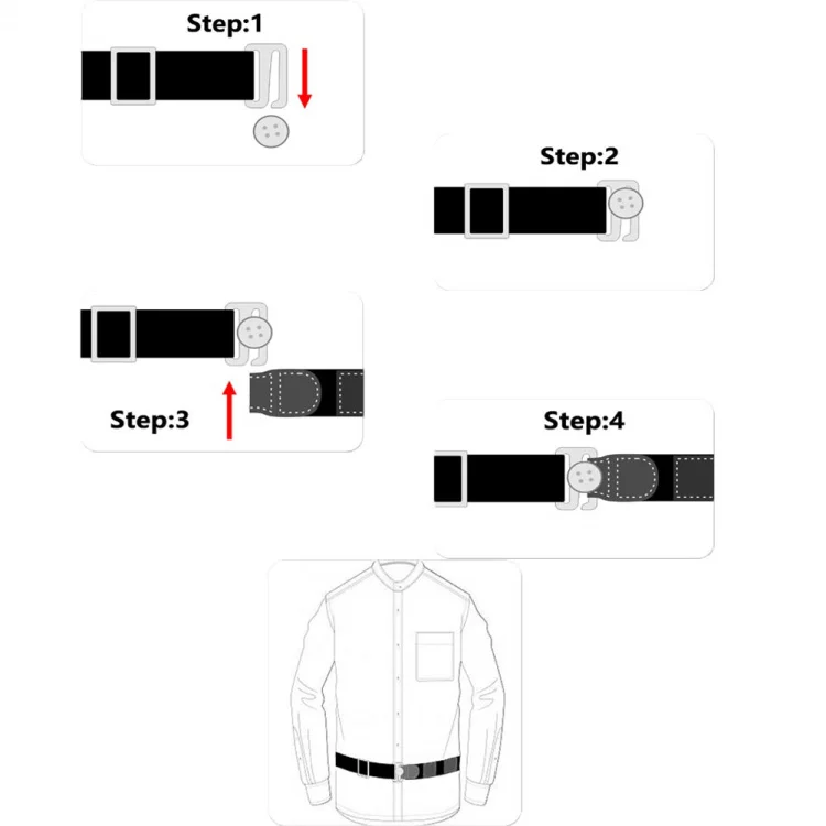 
HZO-18004 Business Shirt Stays Garters Leg Belt Suspenders Men Braces For Shirt Holder adjustable length no-slip 