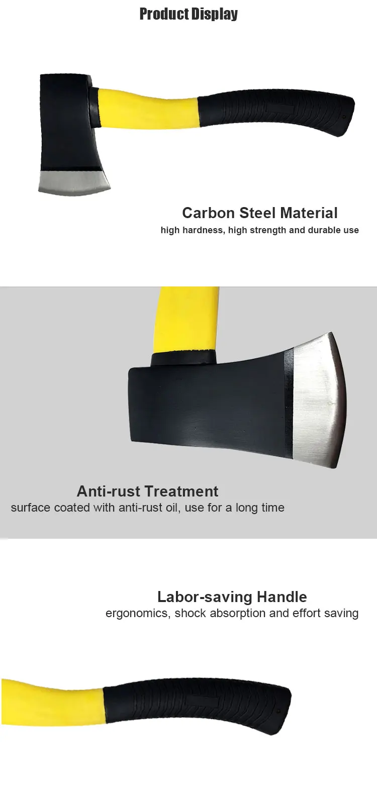 Factory Custom Logo Carbon Steel Axe Hatchet With TPR Handle