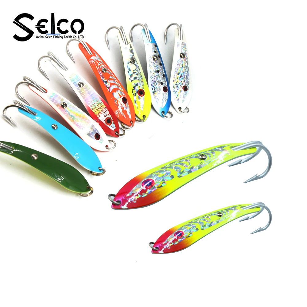 

Selco Artificial Stainless Steel Metal Spoon Hard Bait Sea Fishing Drone Spoon, More than 200 different colors