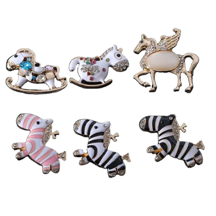 

Zebra Goods in stock Luxury Metal cartoon Factory direct sale new style Croc shoe charms clog PVC dinosaur Shoes accessories