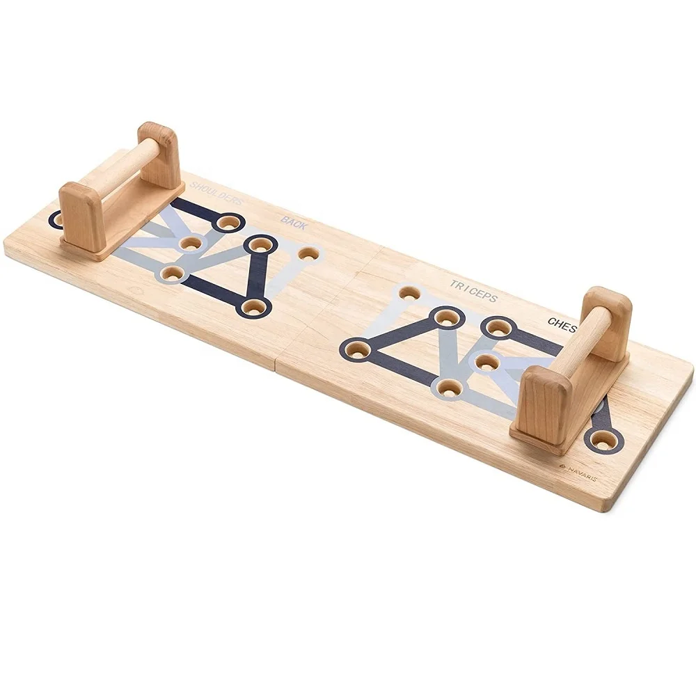 

Wellshow Sport Wooden Push Up Board Foldable Fitness Board 9 in 1 push up rack board without Assembly, Customized color