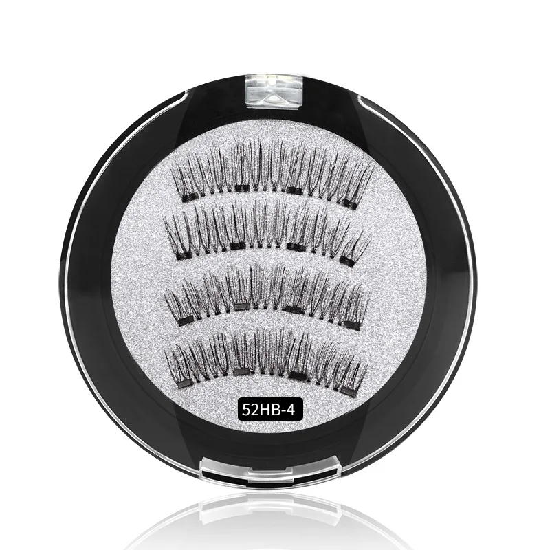 

New 4Pcs Magnetic Mink Lashes 100% Magnetic Eyelashes Natural Hair False Eye lashes 3D Fake Lash Fluffy Faux Cils magnetique