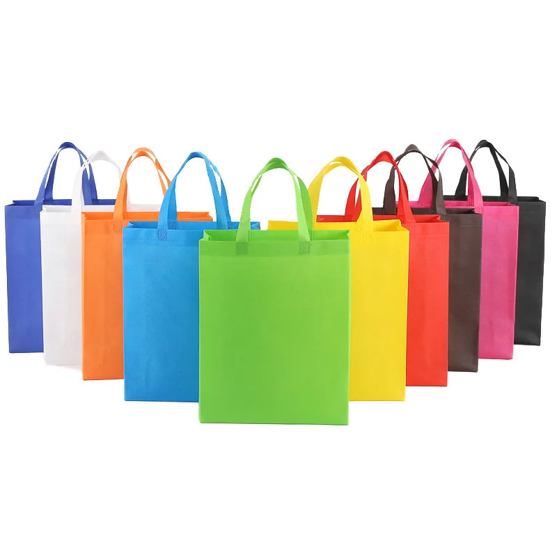 

Recycle Custom Printing Grocery Tote Foldable Shopping Non-woven Bag biodegradable plastic shopping bags, Customized color