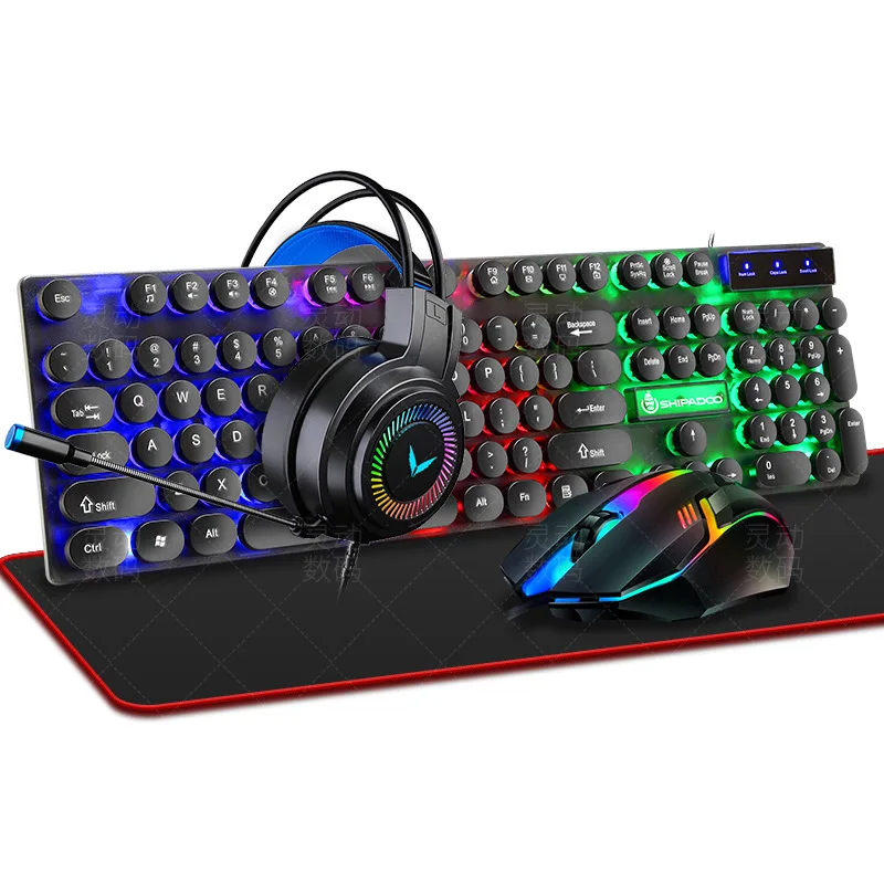 

2021 RGB keyboard and mouse wired combo hor sale keyboard mouse combo computer and mobile, Black color