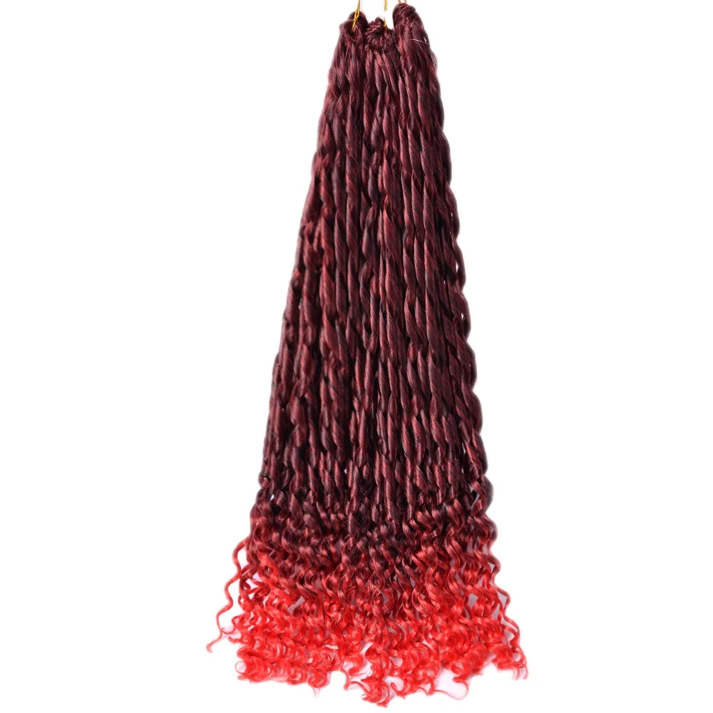 

Wholesale Ombre Long Loose Wave French Curl With Curly End Prelooped Synthetic Hair Braids Crochet Braiding Hair Extension Girls, As picture shown synthetic crochet loose water wave