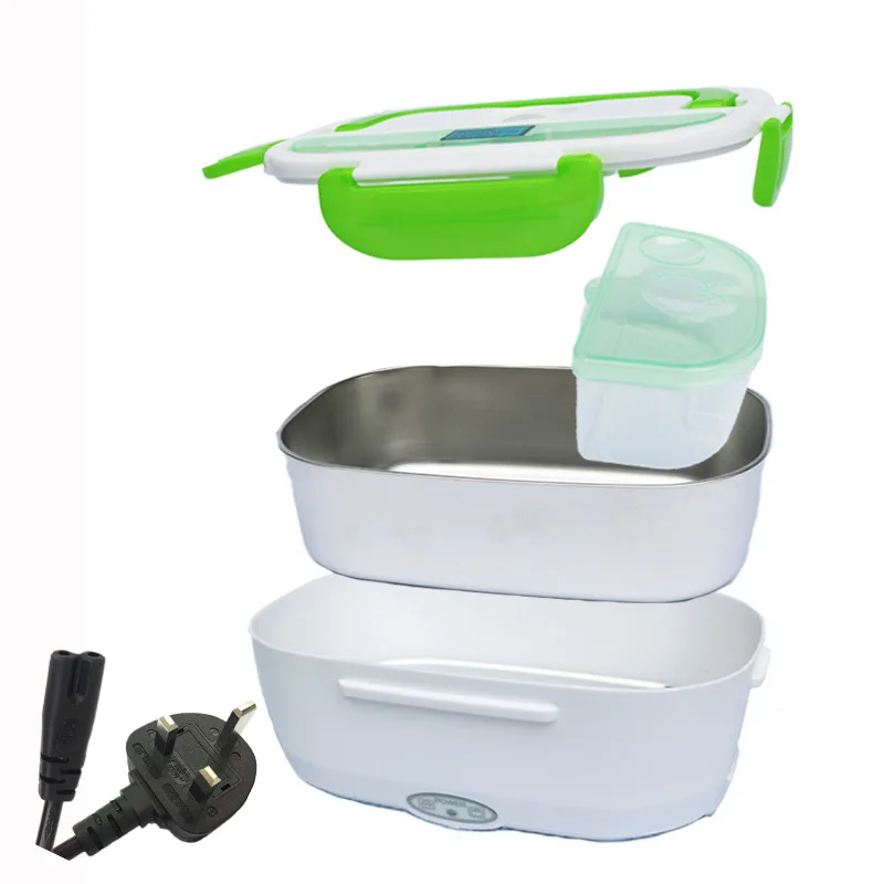 
250V British plug Portable detachable stainless steel inner container Electric Heating Lunch Box Food-Grade Food Warmer 