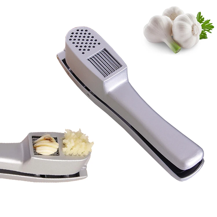 

Smart Kitchen Gadget 2 in 1 Aluminium Garlic Slicer Press, Silver