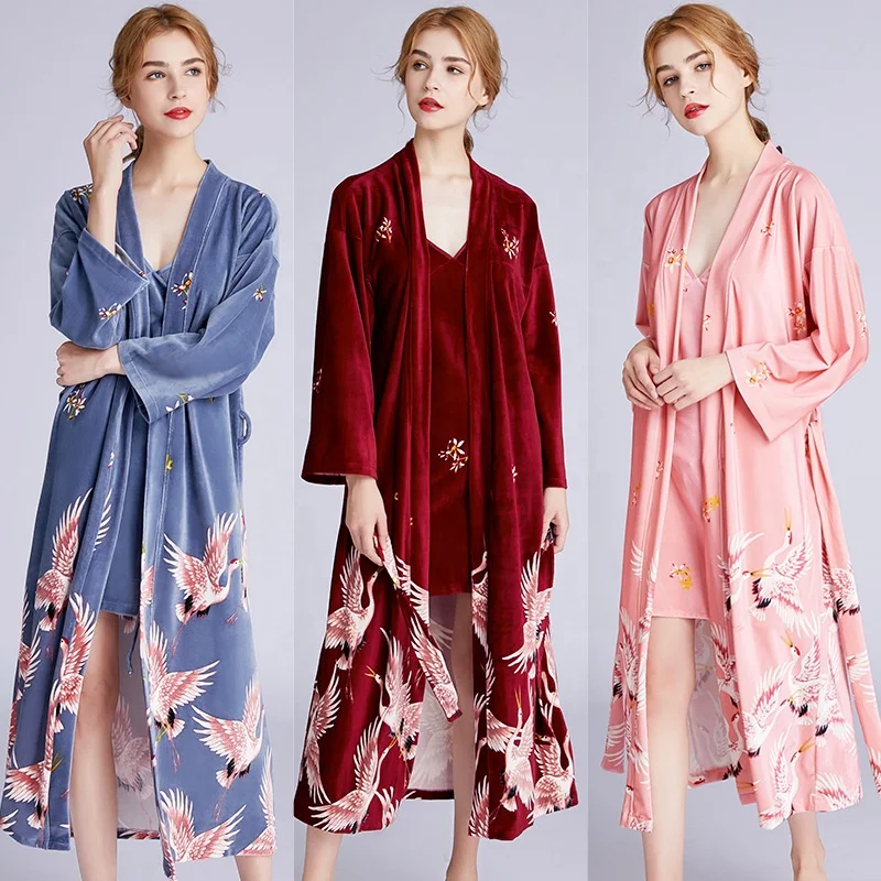 

Direct selling velvet robe pajamas robe, Picture shows