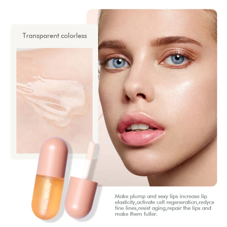 

Lip Care Moisturizing Plumper Repairing Reduce Lip Lines Brightening Private label Lip Plumper Oil, Yellow