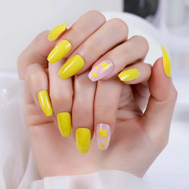 

Neon color nail wrap sticker private label pre designed nails, Multi color