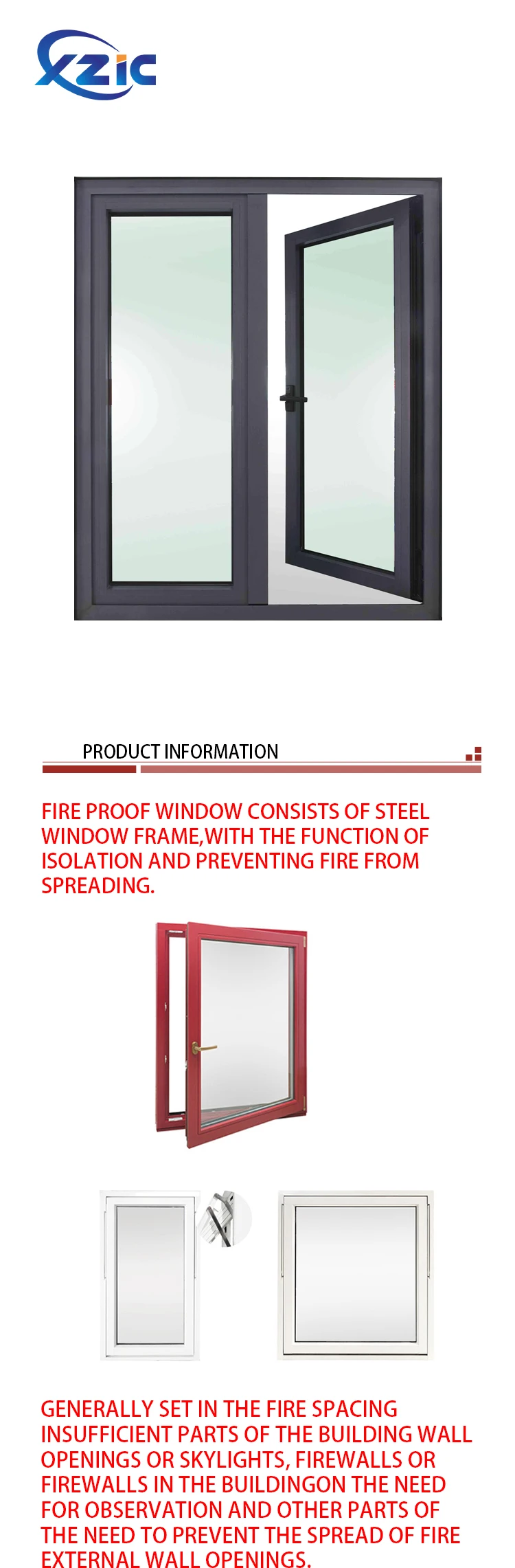 Modern new simple iron grills design fireproof window