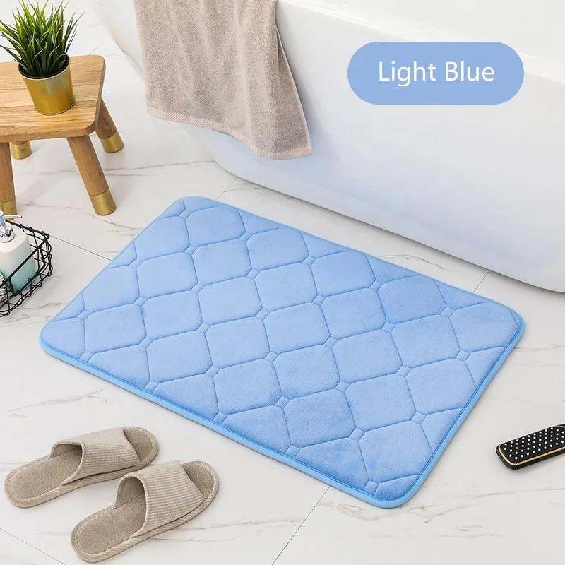 

i@home in stock shaggy quick drying washable shower foam bath mat, Pink/grey/brown/beige/red/light purple/light blue