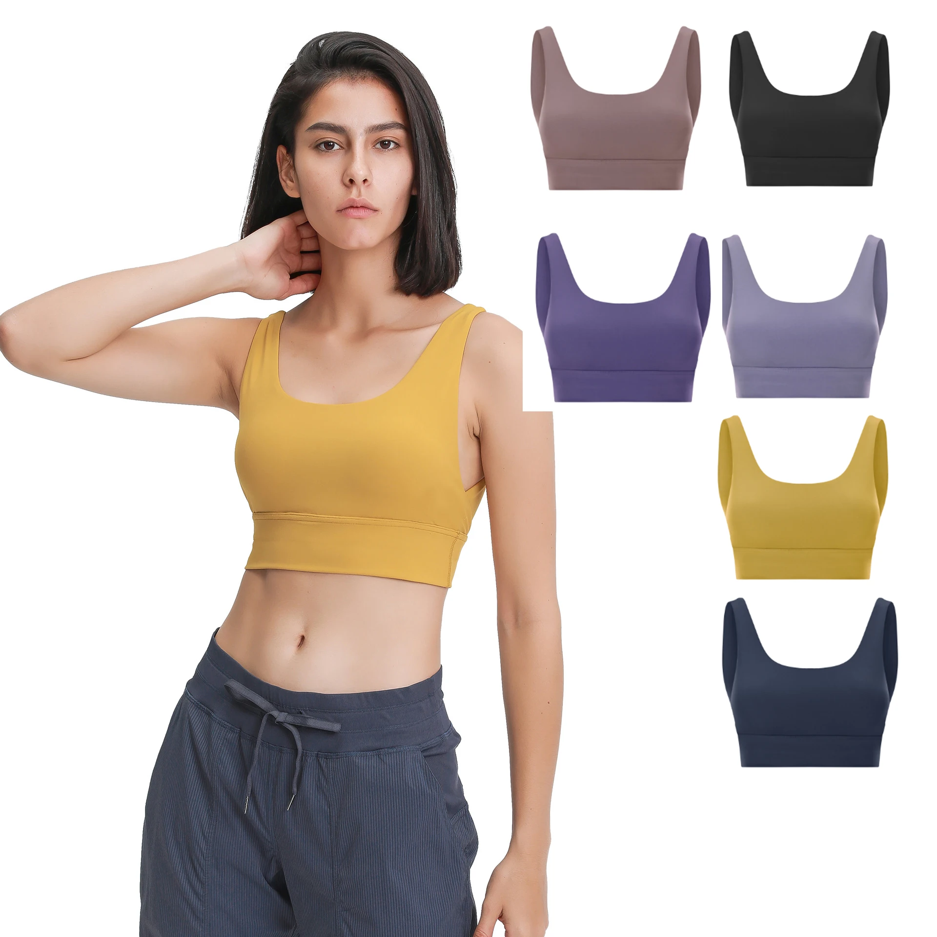 

Wholesale Hot Fitness Women's Tops Custom Logo Exercise Workout Classic Push Up Women Sports Bra, As picture shows or custom