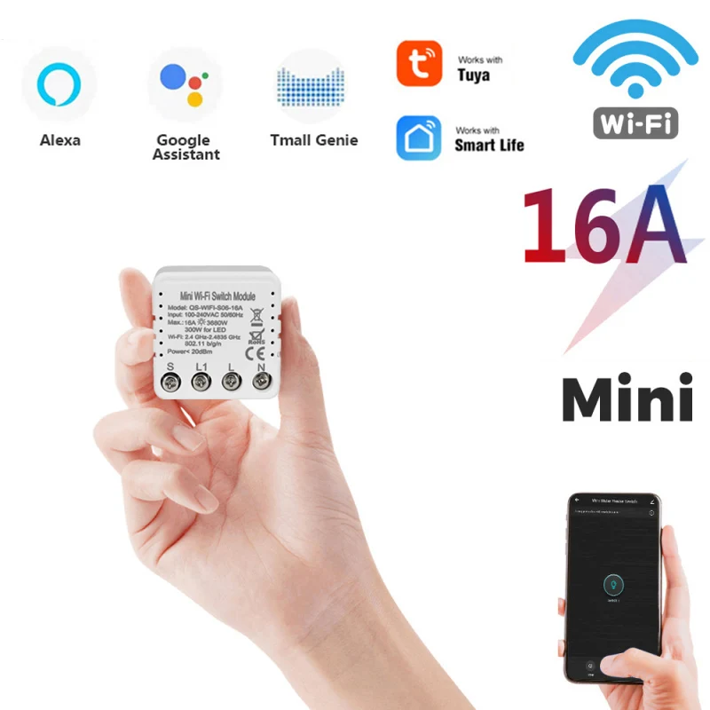 16A WiFi Light Switch Voice control Smart Life Alexa & Echo dot Google Home IFTTT 16A switch module