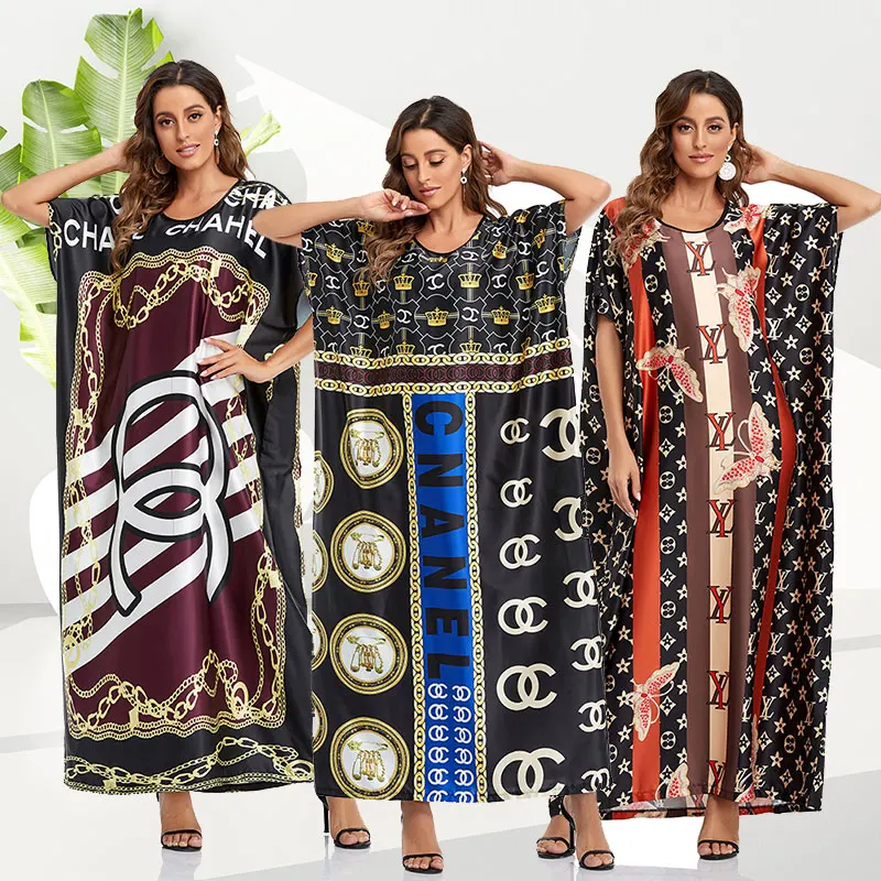 

Customize Fashion modern designer Silk dresses Muslim Abaya Kaftan Islamic Clothing for Women African Clothing, Pic color
