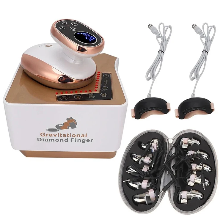 

New design body massager Radio Frequency Microcurrent Golden Finger RF EMS diamond finger, Gold white