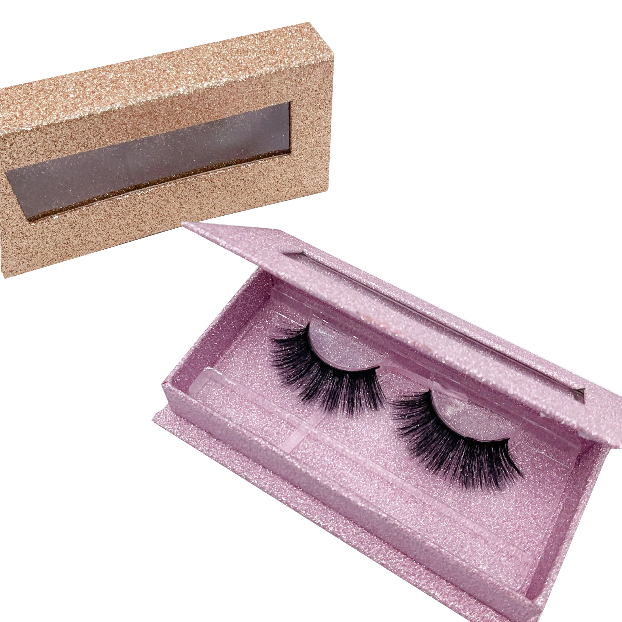 

2021 new arrivals wholesale custom lash box 3d bottom full strip, Black color