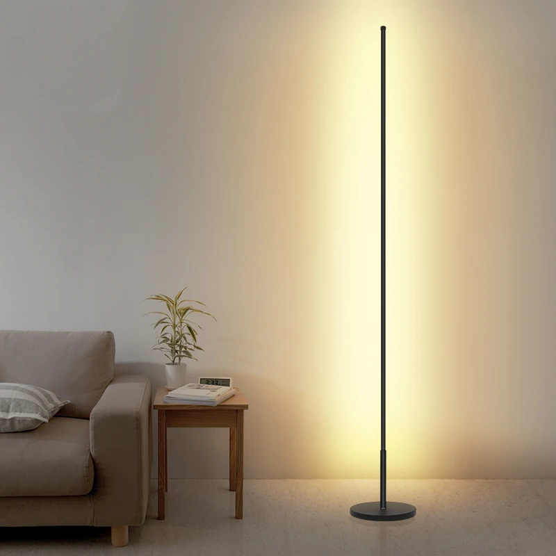 Modern minimalist remote rgb color changing floor light Aluminum simple bedroom tude led standing floor lamp