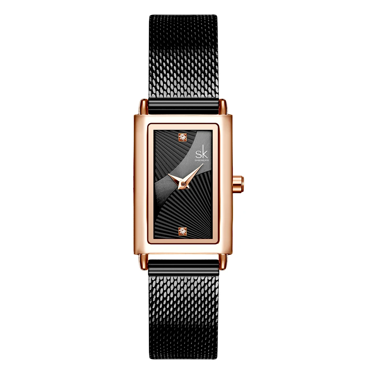 

SHENGKE Women Watch Fashion Design Lady Watches Luxury Brand Square Quartz Black Wrist Watch Waterproof Reloj Mujer