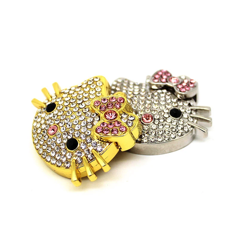 LOGO Custom USB Flash Drive Crystal Cat Cle 4GB 8GB 16GB 32GB 64GB 128GB Creative Pendrive Memoria U Stick Hello Kitty Pen Drive - ANKUX.COM