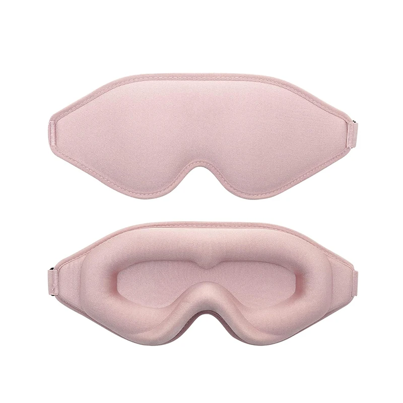 100% Light Block 3D Sleep Mask Adjustable Night Blindfold Upgraded Memory Cotton 3D Contoured No Pressure Soft Comfort Eye Cover