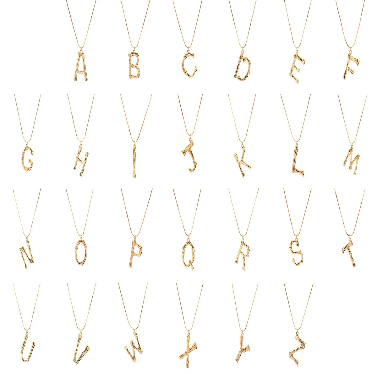 

Wholesale Stainless steel gold pendant Letter custom necklace boho necklace