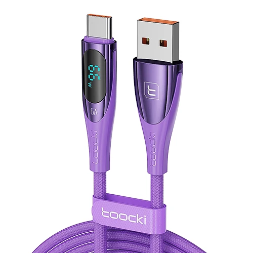 

Toocki Hot Sale Fast Charge+Data Transmission 66W USB Type-c Fast Charging Cable 6A Type-a to type-c Cable for Xiaomi