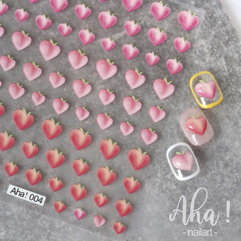 

2D Beauty Personal Care Nail Art Fashion False Peach Nails Acrylic Nail Stickers, Colorful