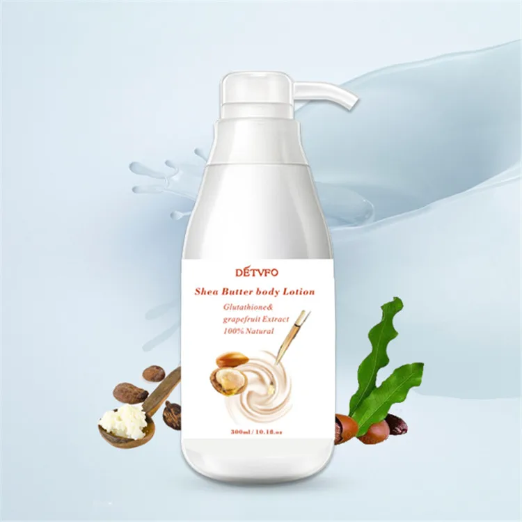 

Low moq 300ml shea butter natural custom private label skin moisturizing organic whitening body lotion