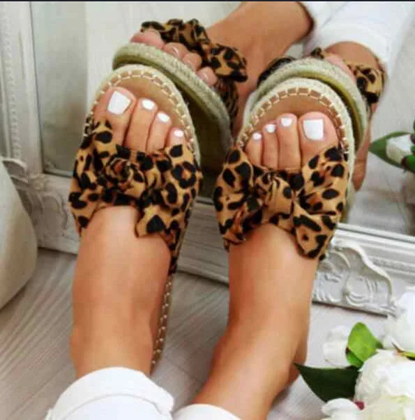 

SD-61 fashion bow ties PU leather slipper for women beach sandals wholesale ladies casual sweet slipper sandals, Picture show , squine colors