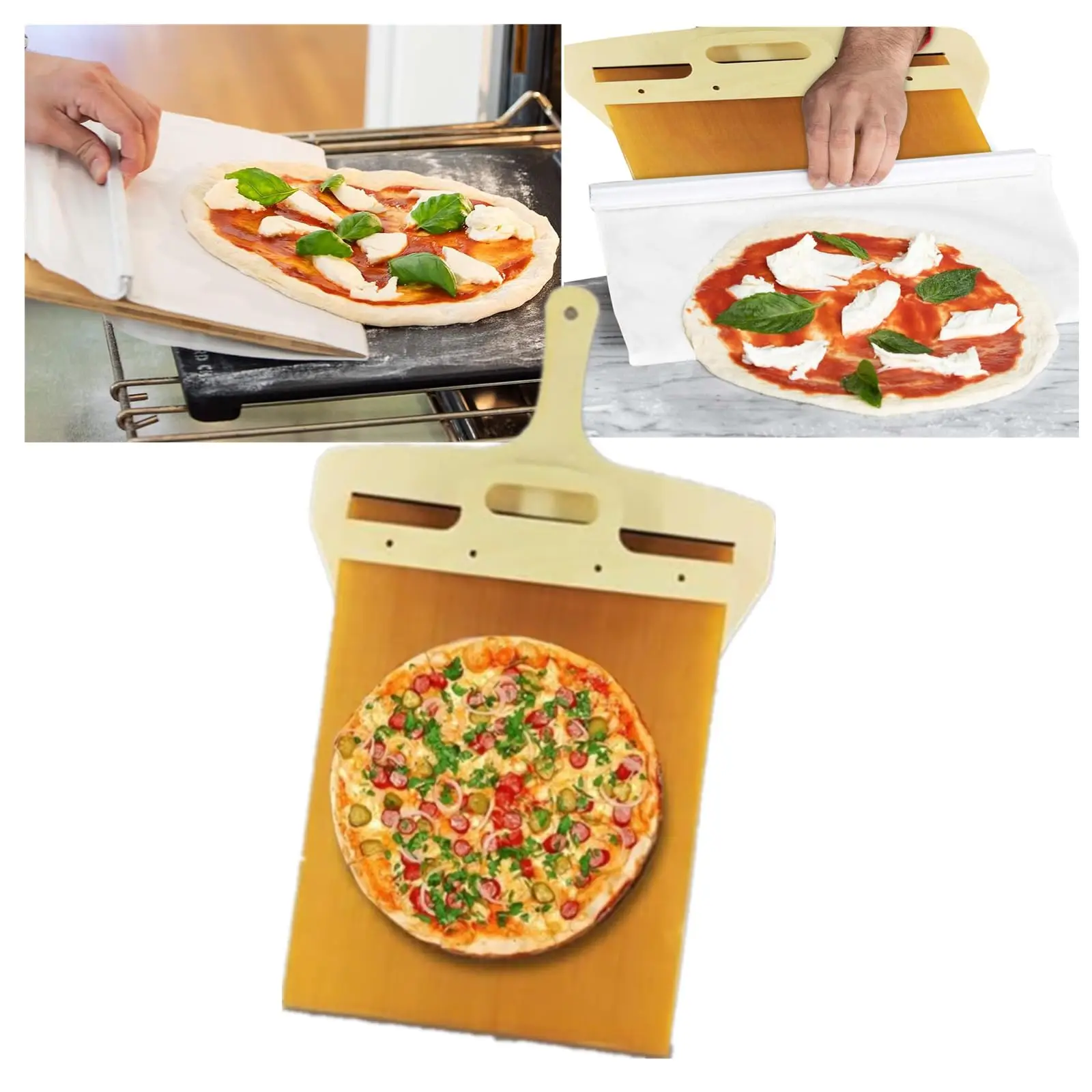 

New Design pizza spade tool cake Multifunctional magic sliden pizza peel shovel wood sliding pizza peel shovel with handle