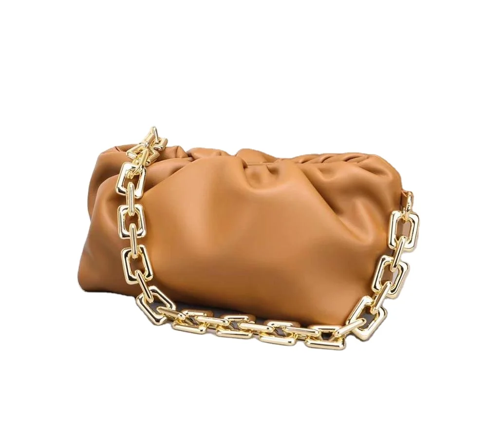 

China Suppliers Best Selling Products Cloud Bags Cowhide Thick Chain Handbag Crossbody Bag With Tassel Shoulder Armpit Bag, More color