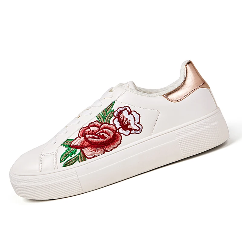 

New casual platform flat anti-slippery white sport sneakers for women and ladies, Customized color