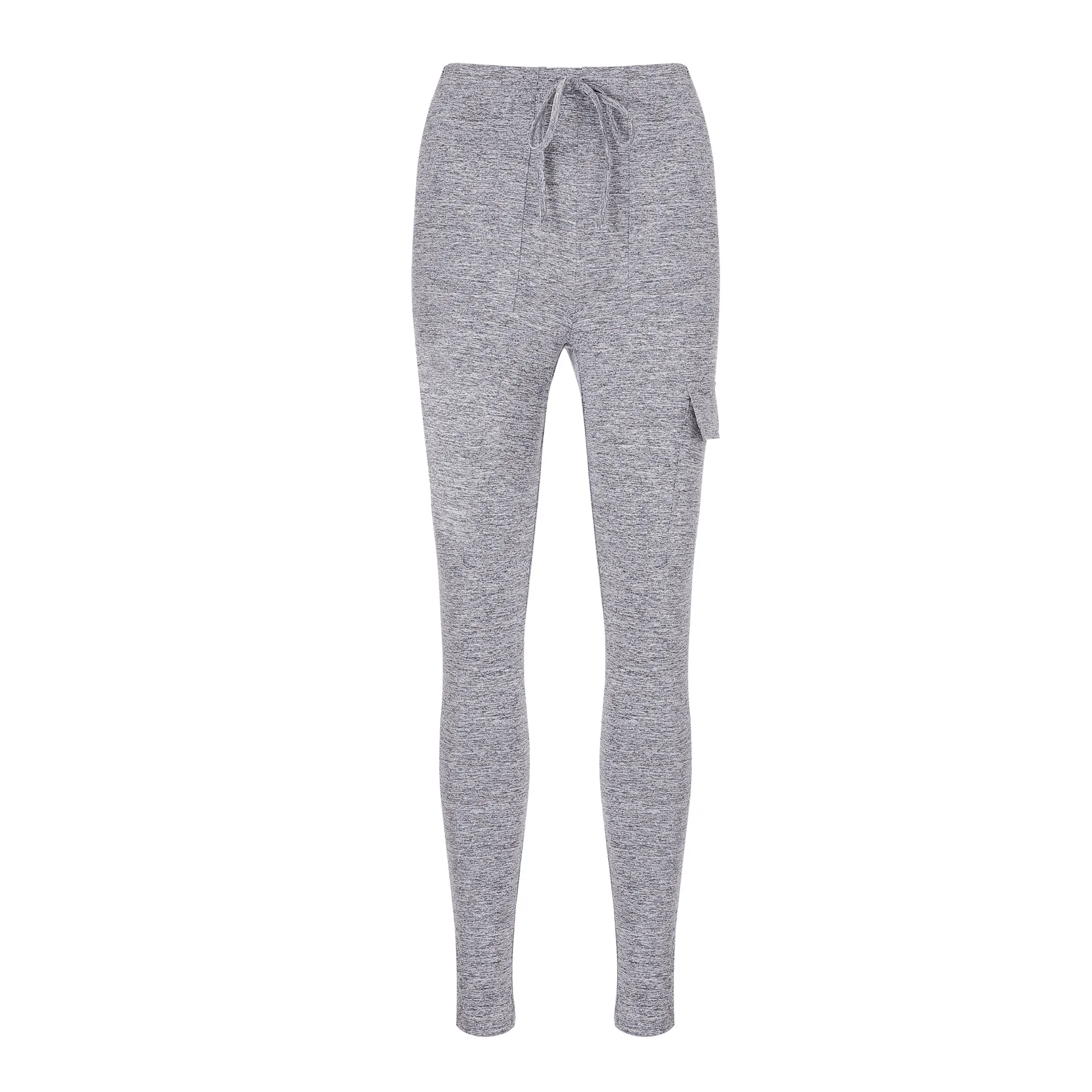 

Wholesale New Arrival Hot Style Women Elastic High Waistband Trousers Solid Color Slim Bottom Jogging Pants, Picture color