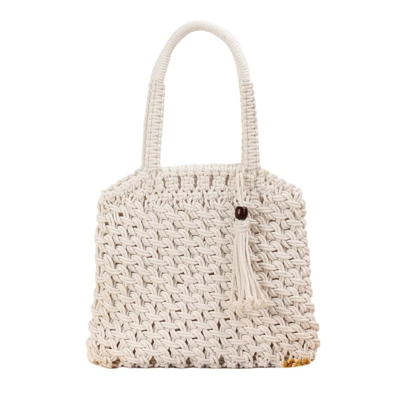 

Women Cotton Crochet Handbag Summer Beach Tote Hobo Bag, Customized color