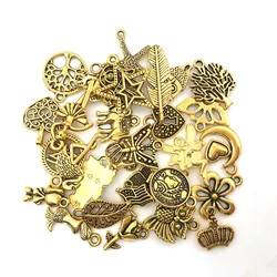 Mixed Styles Alloy Metal Animal Heart Leaf Crown Ancient gold Charm Pendant DIY Jewelry for Necklace Bracelet Making Accessories