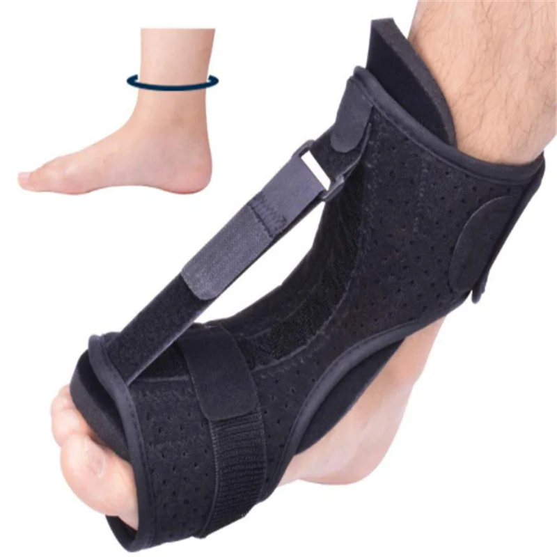 

Plantar Fasciitis Night Splint Foot Drop Orthotic Brace Adjustable Elastic Dorsal Night Splint, Black