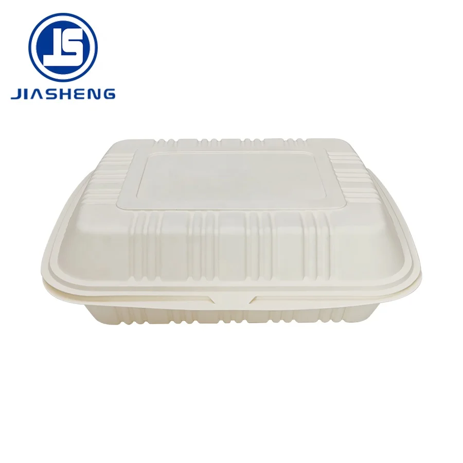 

100% Compostable Clamshell Take Out Food Containers, Natural