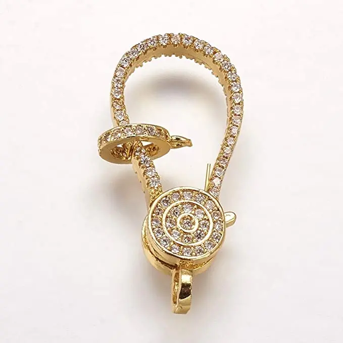 

Hot Selling Jewelry Accessories Micro Pave Clasps Jewelry Components Pave CZ Zirconia Lobster Clasp