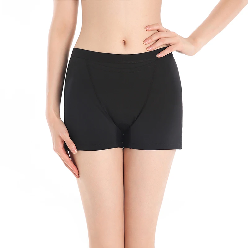 

shorts period underwear with pocket period underwear menstrual pads pocket sustainable period panties for women, Black