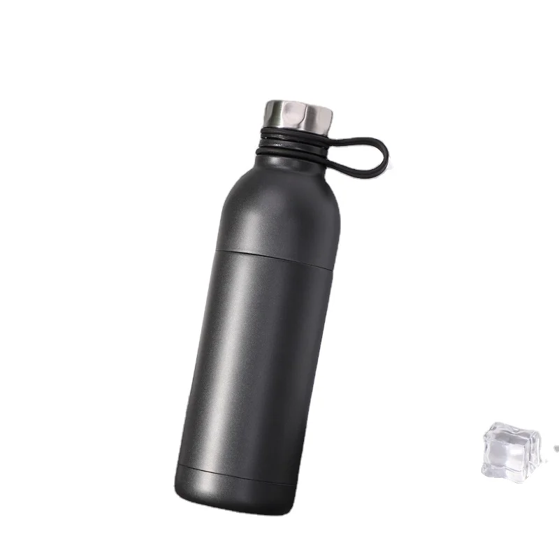 

Best Seller Eco-friendly Double Wall Insulated Stainless Steel Cola Shaped Thermos Water Bottle Vacuum Flask, Silver/black