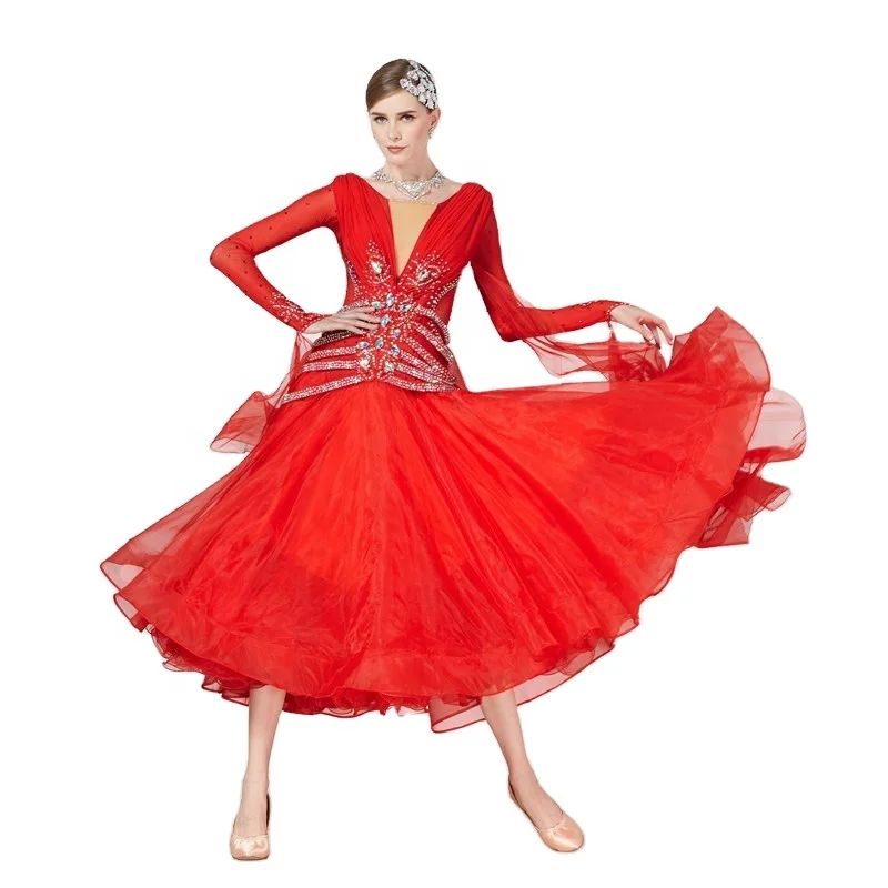 

B-17137 High-end tailor made ballroom dance dress waltz ballroom competition modern smooth dress for adults, Customized