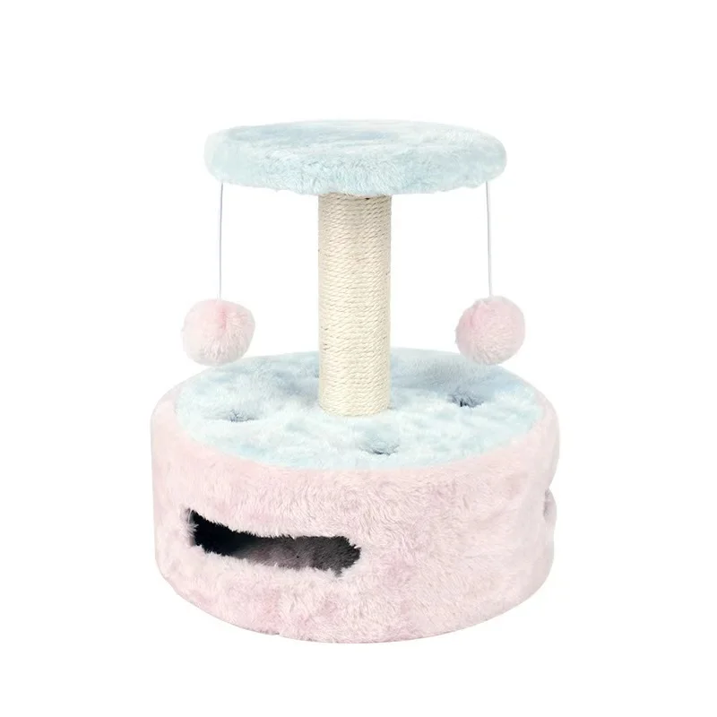 

Durable comfortable natural wooden cat tree scratcher wood climbing cat tree