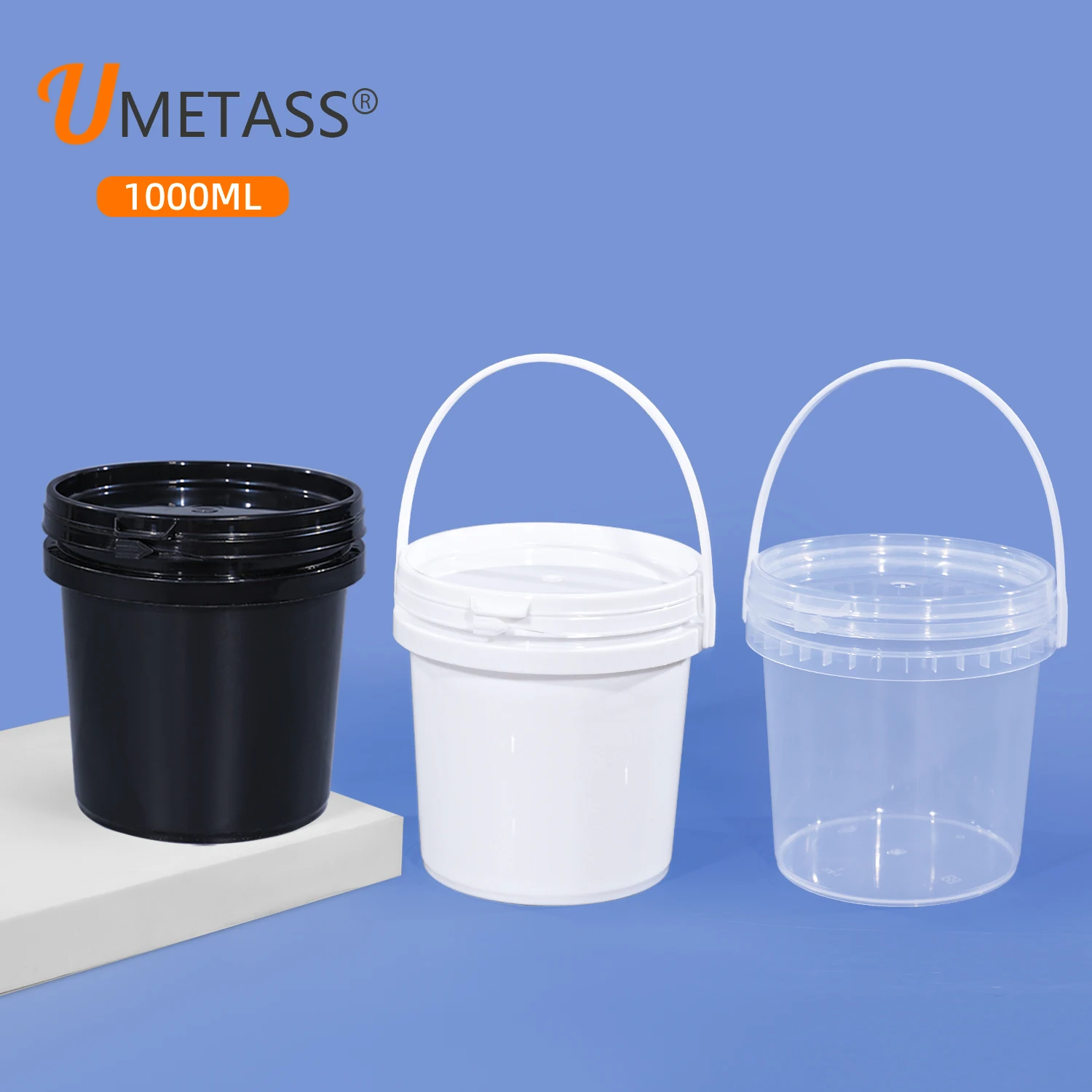 

Wholesale PP Food Grade 1L Plastic Round Bucket For Ice Cream Chocolate Popcorn Nuts Snack Packing