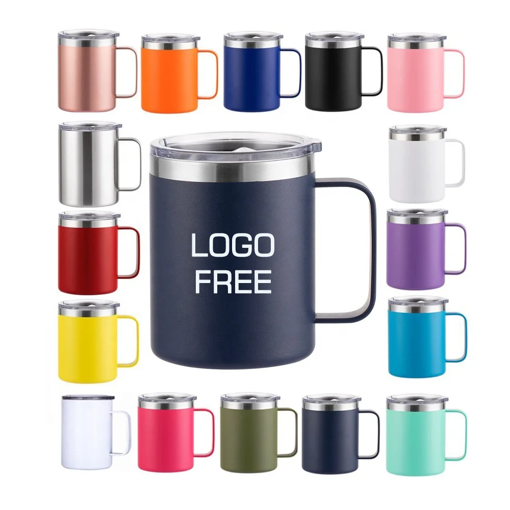 Beauchy Custom 12oz 14oz Double Wall Vacuum Stainless Steel Travel Tumbler Cup Camping Tumbler Insulated Coffee Mug with Handle