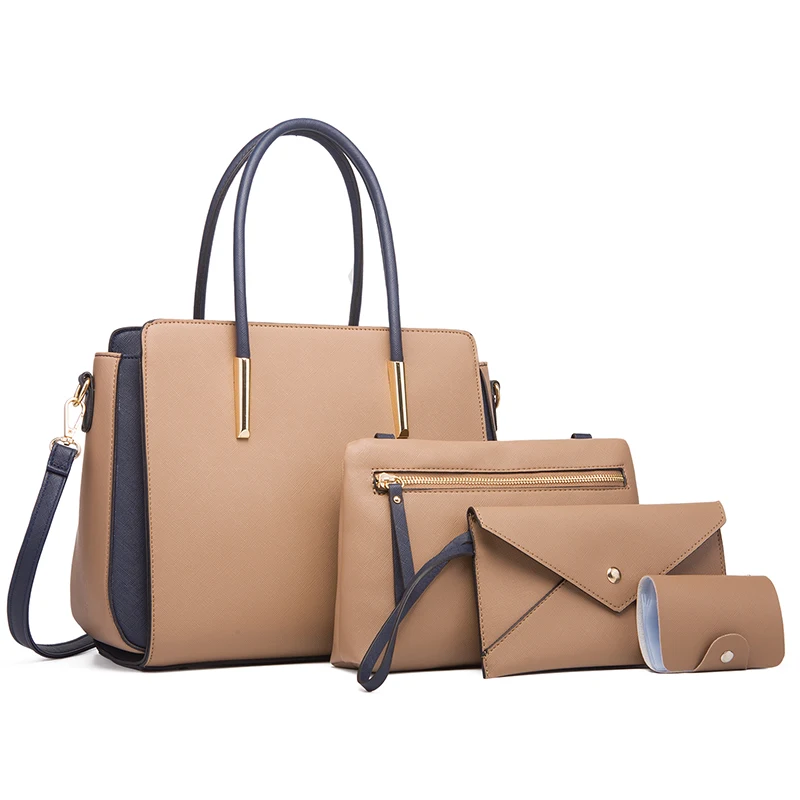 

Wholsale dropshipping womens handbag 3pcs high quality large tote bags ladies shoulder bag women purses handbag sets, Many colors